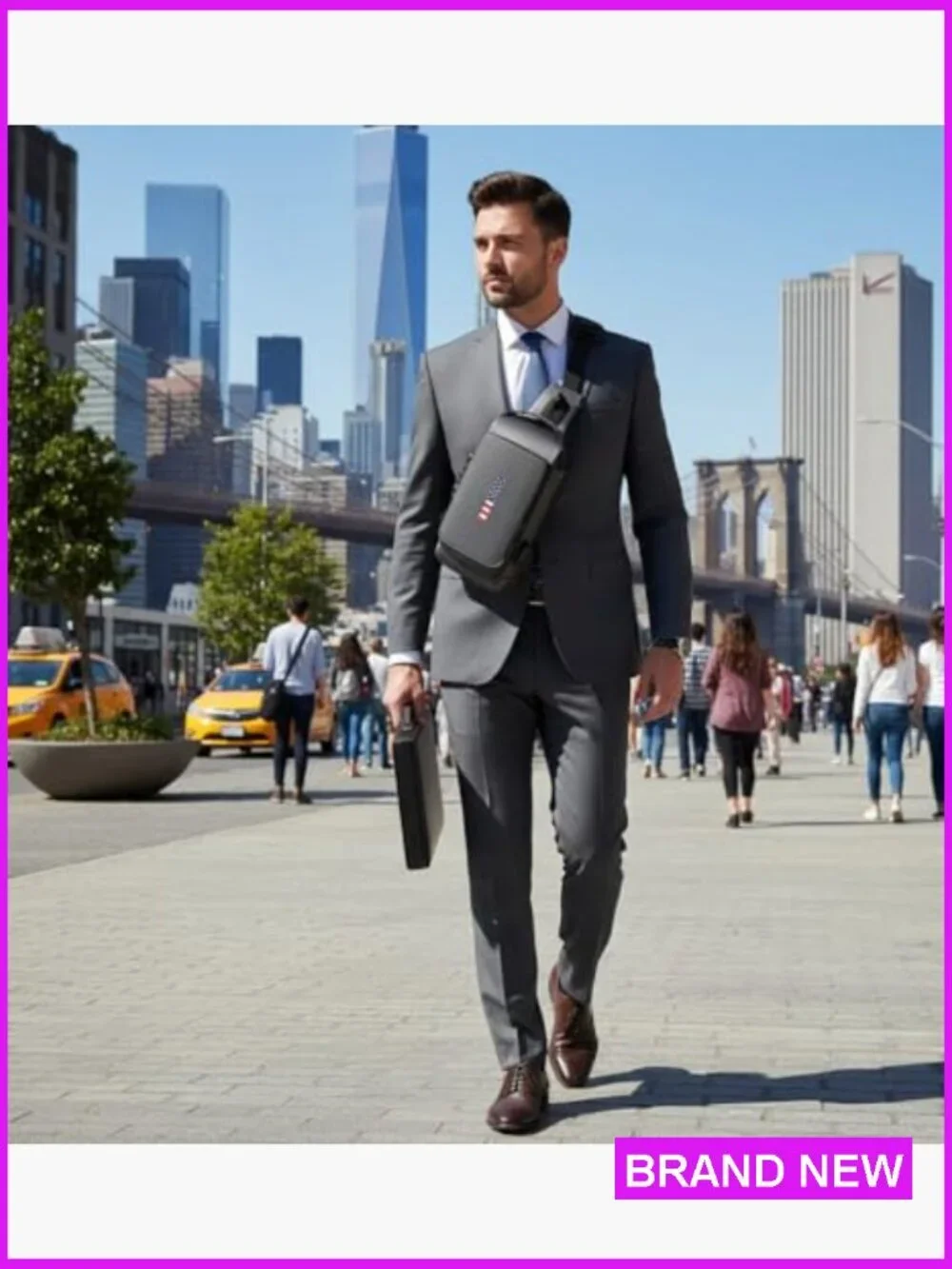 Anti-Theft Sling Daypack Crossbody Backpack with USB Charging Port & Lock